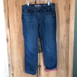 Eddie Bauer Flannel Lined Jeans Size 14